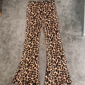 Forever 21 Cheetah Print Flare Mesh Pants